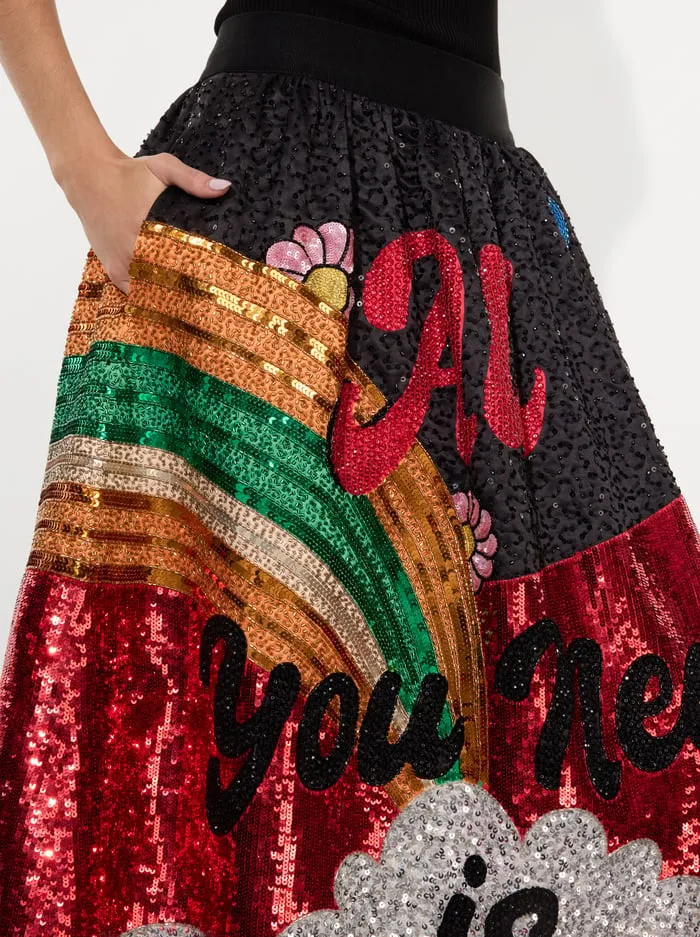 Skirts Women Alice Olivia The Beatles Tina Ballgown Skirt All You Need Is Love