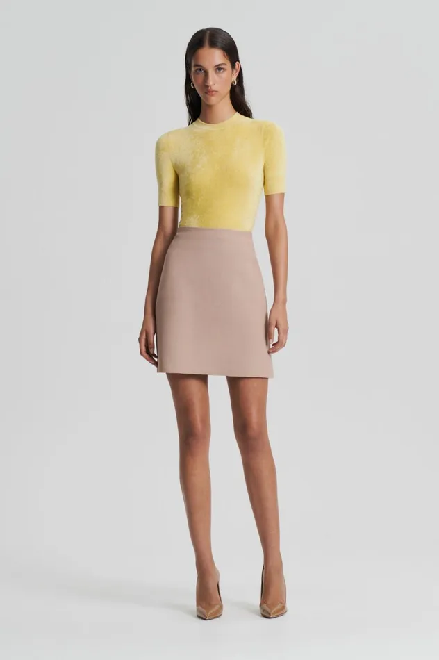 Skirts Women Scanlan Theodore CREPE KNIT MINI SKIRT Oat