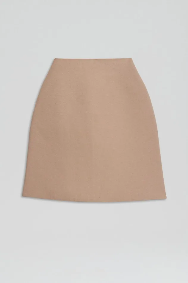Skirts Women Scanlan Theodore CREPE KNIT MINI SKIRT Oat Skirts Women Scanlan Theodore CREPE KNIT MINI SKIRT Oat