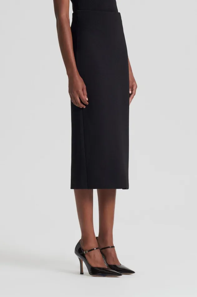 Skirts Women Scanlan Theodore CREPE KNIT PENCIL SKIRT MIDI Darkchocolate