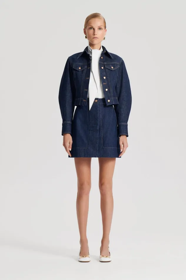 Skirts Women Scanlan Theodore DENIM MINI SKIRT Indigo