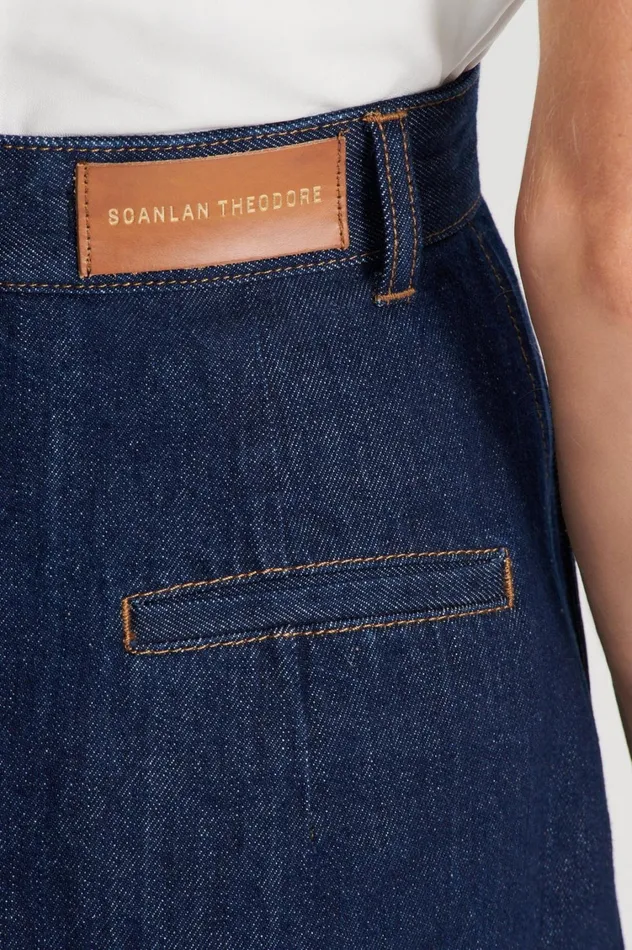 Skirts Women Scanlan Theodore DENIM MINI SKIRT Indigo Skirts Women Scanlan Theodore DENIM MINI SKIRT Indigo