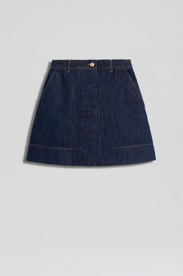 Skirts Women Scanlan Theodore DENIM MINI SKIRT Indigo Skirts Women Scanlan Theodore DENIM MINI SKIRT Indigo
