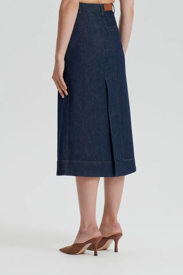 Skirts Women Scanlan Theodore DENIM SKIRT Indigo Skirts Women Scanlan Theodore DENIM SKIRT Indigo