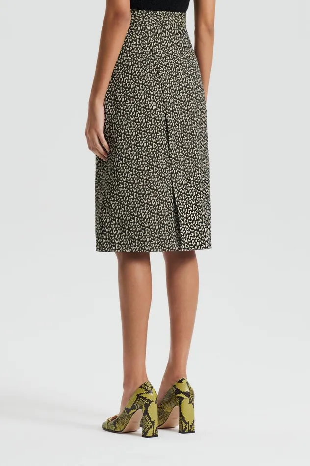 Skirts Women Scanlan Theodore OCELOT PENCIL SKIRT Darkelm Skirts Women Scanlan Theodore OCELOT PENCIL SKIRT Darkelm