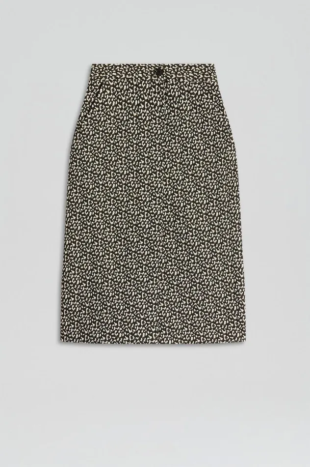 Skirts Women Scanlan Theodore OCELOT PENCIL SKIRT Darkelm Skirts Women Scanlan Theodore OCELOT PENCIL SKIRT Darkelm