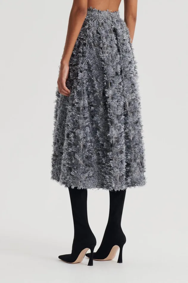 Skirts Women Scanlan Theodore TINSEL FRINGE FULL SKIRT Darksilver Skirts Women Scanlan Theodore TINSEL FRINGE FULL SKIRT Darksilver