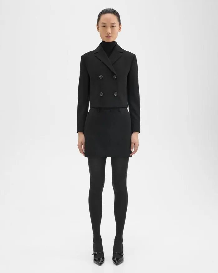 Skirts Women Theory Mini Trouser Skirt In Admiral Crepe Black