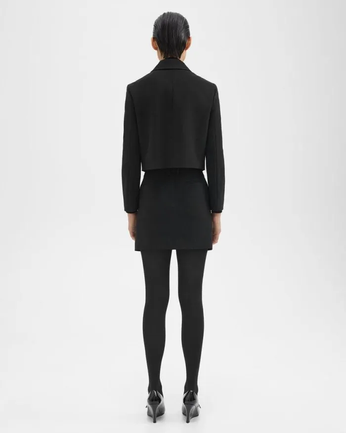 Skirts Women Theory Mini Trouser Skirt In Admiral Crepe Black