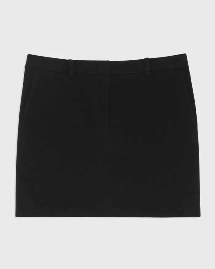 Skirts Women Theory Mini Trouser Skirt In Admiral Crepe Black