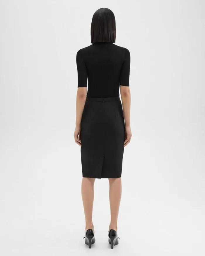 Skirts Women Theory Slim Pencil Skirt In Good Wool Black