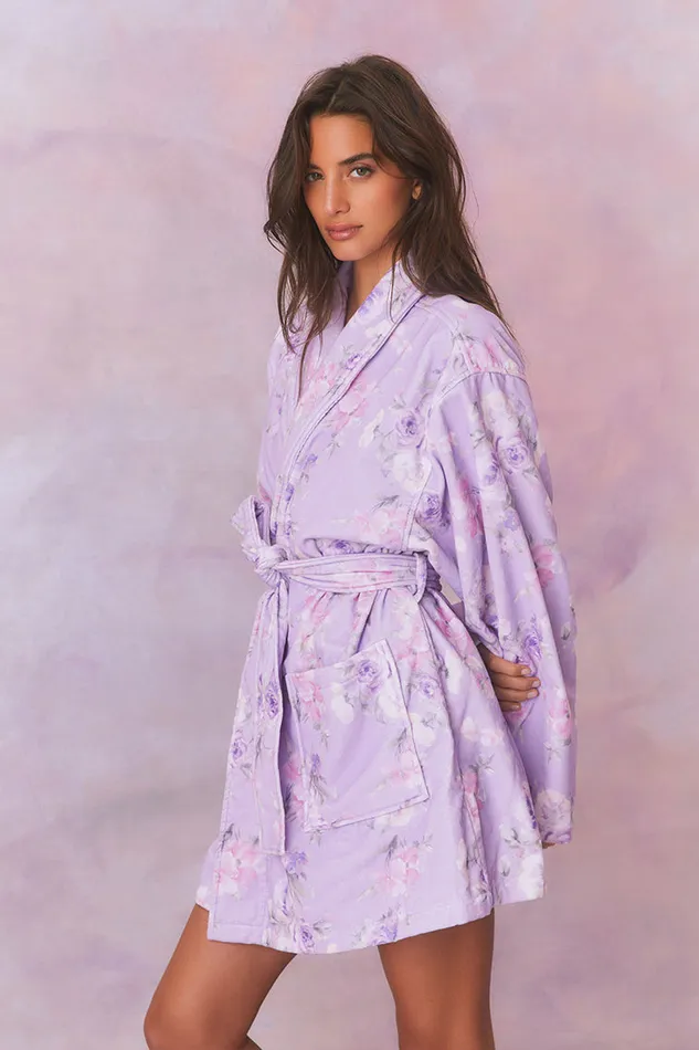 Sleepwear Women LoveShackFancy Indie Cotton Bath Robe Hibiscus