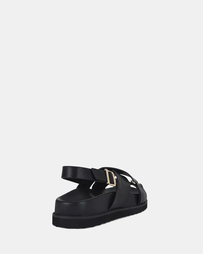 Slides Women TYLAH BLACK Flat Sandals NOVO Shoes