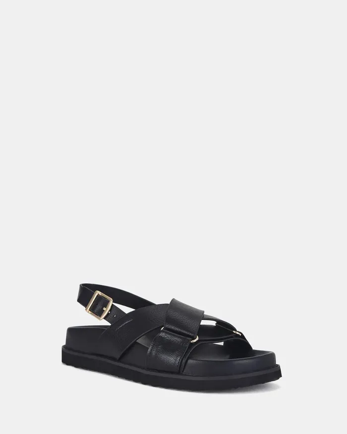 Slides Women TYLAH BLACK Flat Sandals NOVO Shoes