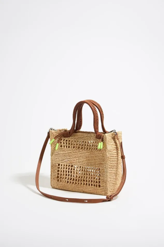 Small Natural Raffia Tote Bag Natural Women Bimba Y Lola Crossbody Bags Small Natural Raffia Tote Bag Natural Women Bimba Y Lola Crossbody Bags