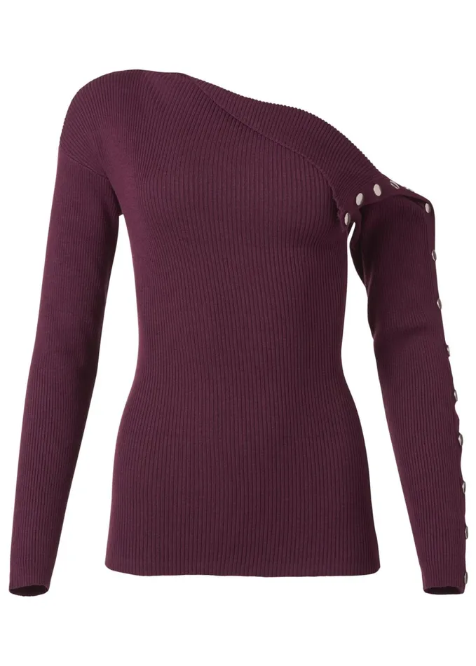 SNAP DETAIL SWEATER Wine Women VENUS Sexy Sweaters