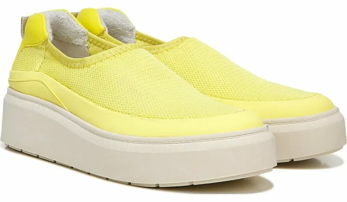 Sneakers Women Franco Sarto Franco Lin Platform Slip On Sneaker Yellow Fabric