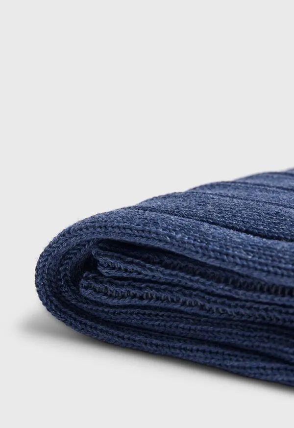 Socks Mens Paulstuart Mercerized Cotton Ribbed Sock Denim Socks Mens Paulstuart Mercerized Cotton Ribbed Sock Denim