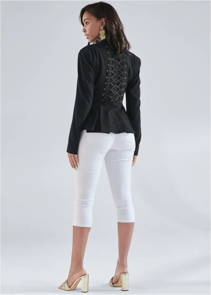 SOUTACHE TRIM BLAZER Black Women VENUS Jackets SOUTACHE TRIM BLAZER Black Women VENUS Jackets