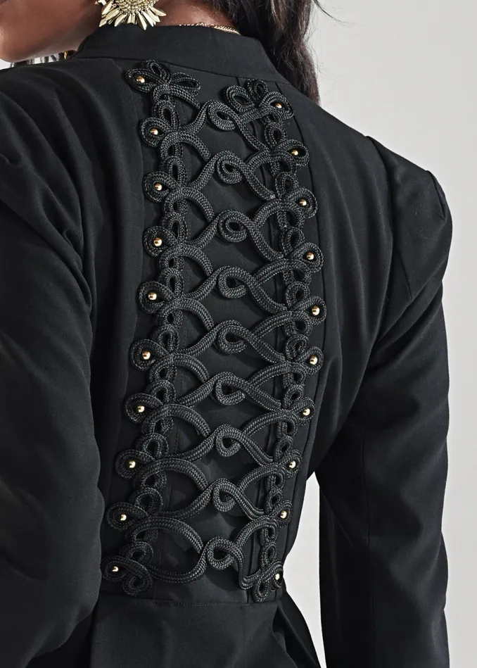 SOUTACHE TRIM BLAZER Black Women VENUS Jackets SOUTACHE TRIM BLAZER Black Women VENUS Jackets