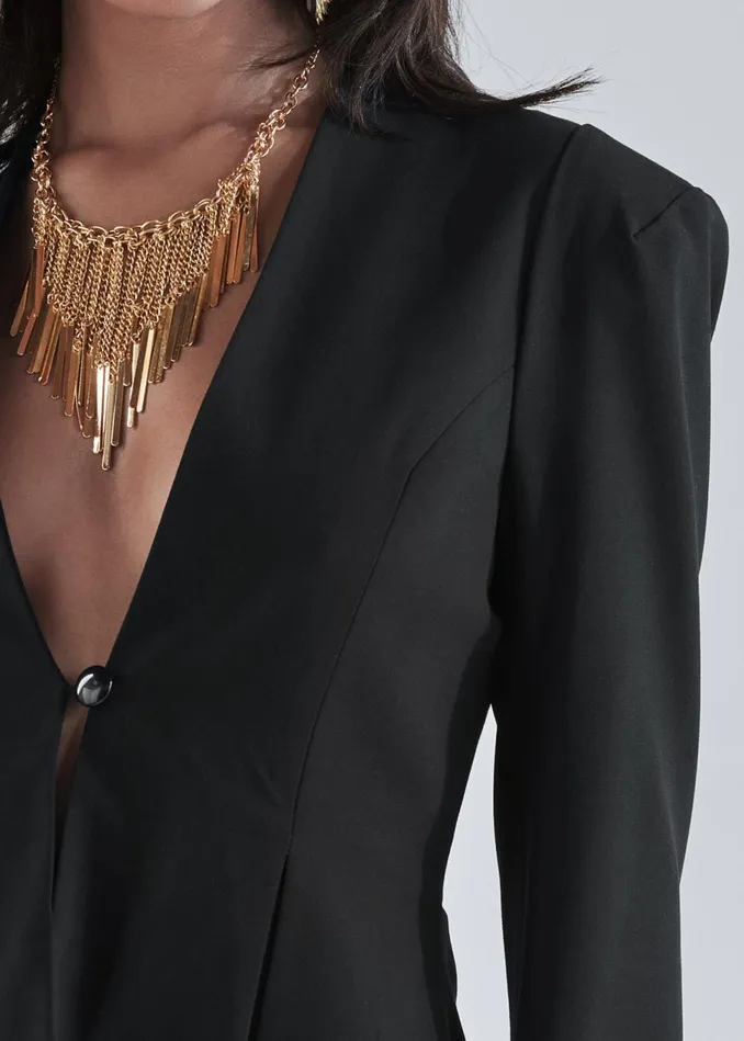SOUTACHE TRIM BLAZER Black Women VENUS Jackets SOUTACHE TRIM BLAZER Black Women VENUS Jackets