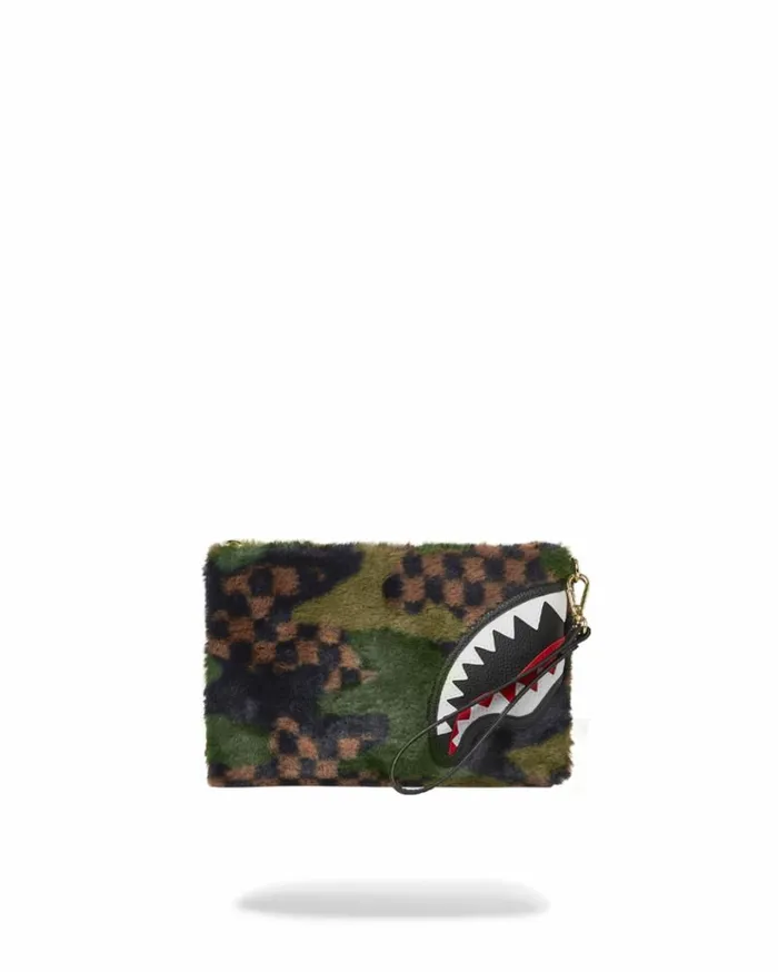 SPRAYGROUND BIG SKY FUR SHARK CROSSOVER CLUTCH Bags