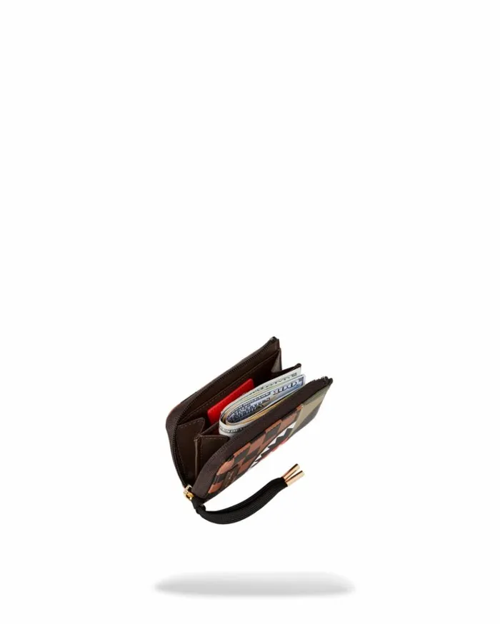 SPRAYGROUND EXTERIOR GOLD ZIP POCKET SHARKS IN PARIS WALLET Bags