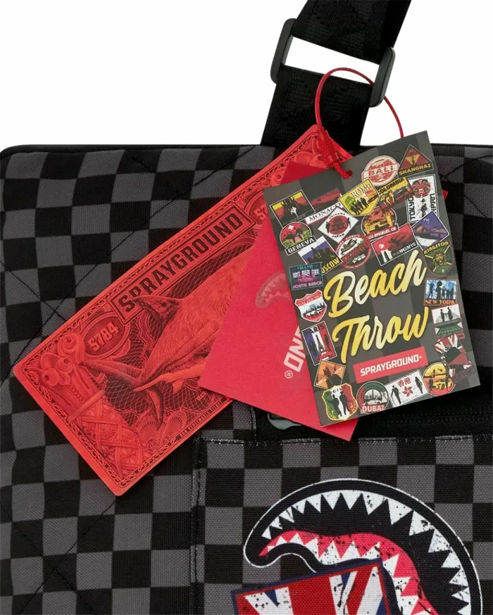 SPRAYGROUND GLOBAL MOGUL UNLIMITED MILES PACKABLE BEACH MAT BLANKET WATER RESISTANT CONVERTIBLE TOTE Bags