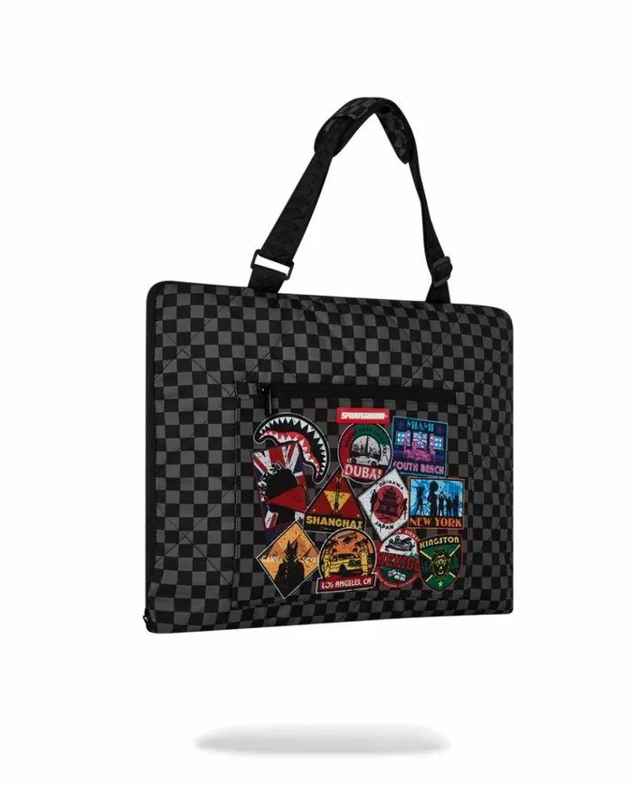 SPRAYGROUND GLOBAL MOGUL UNLIMITED MILES PACKABLE BEACH MAT BLANKET WATER RESISTANT CONVERTIBLE TOTE Bags