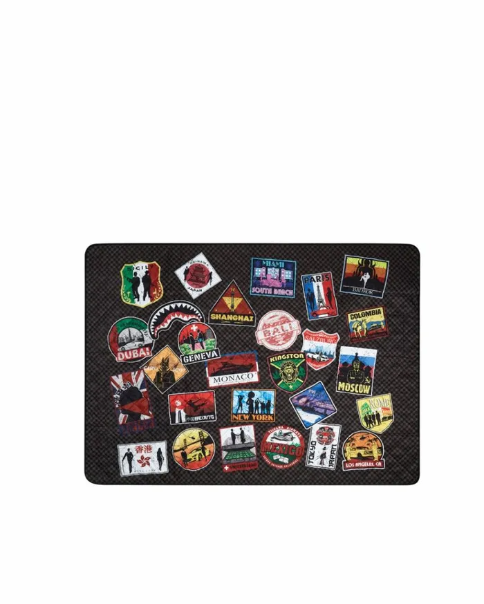 SPRAYGROUND GLOBAL MOGUL UNLIMITED MILES PACKABLE BEACH MAT BLANKET WATER RESISTANT CONVERTIBLE TOTE Bags