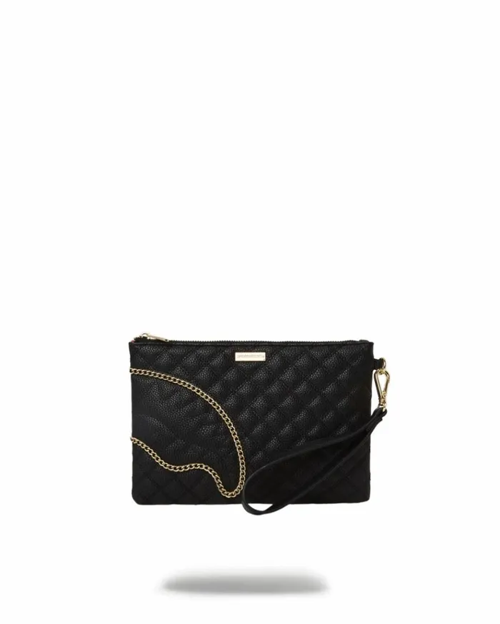 SPRAYGROUND LEVELED UP SPLIT QUILT SHARK CROSSOVER CLUTCH Bags