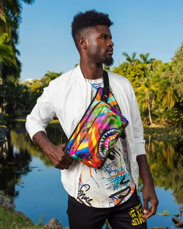 SPRAYGROUND SHARKS IN PARIS CITY STREAKS CARGO CROSSBODY Bags