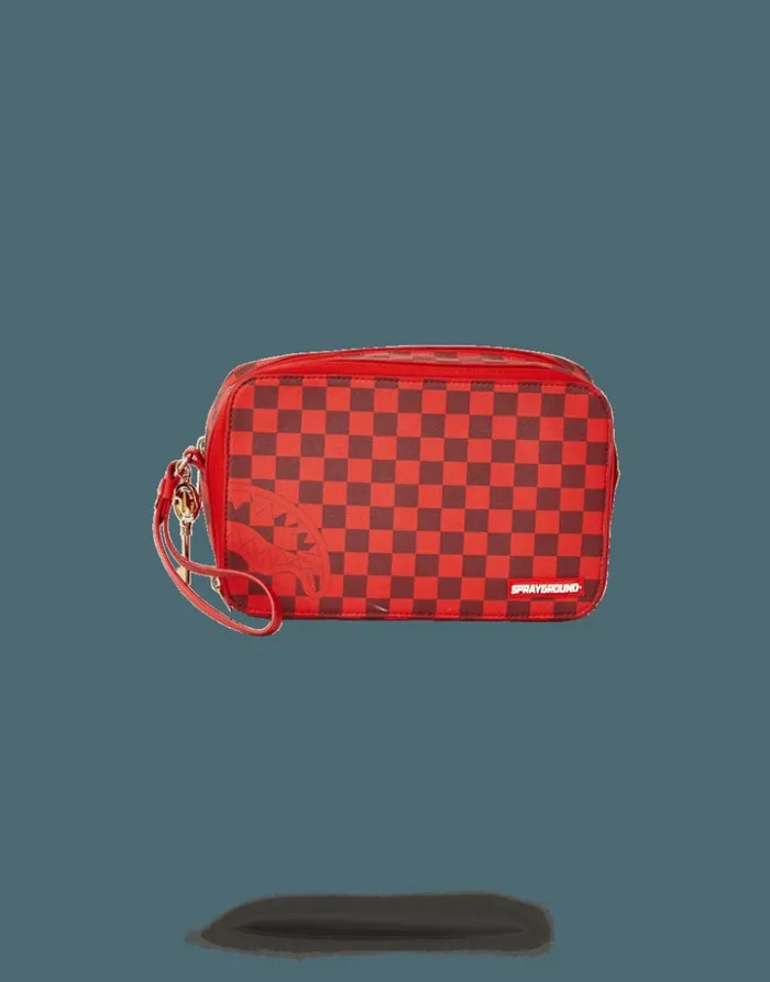 SPRAYGROUND SHARKS IN PARIS RED TOILETRY AKA MONEY BAGS Bags