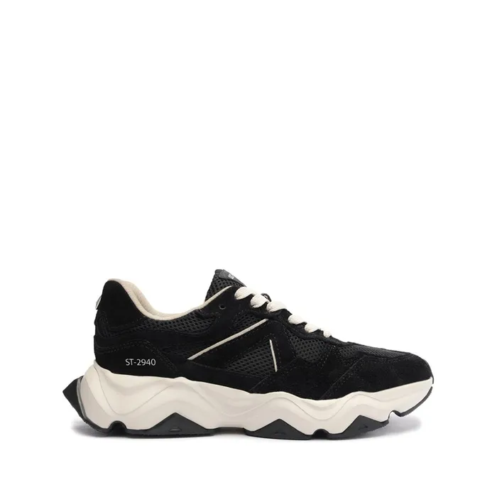 St2940 Suede Sneaker Black Women Schutz Shoes Sneakers