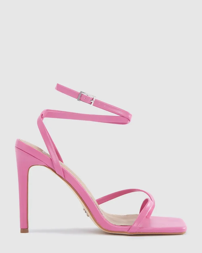 Stilettos NOVO Shoes Women ZEREK Magenta Open Toe Heels