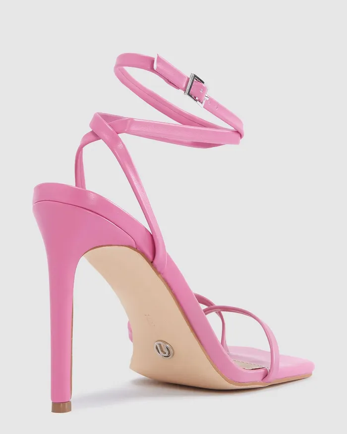 Stilettos NOVO Shoes Women ZEREK Magenta Open Toe Heels