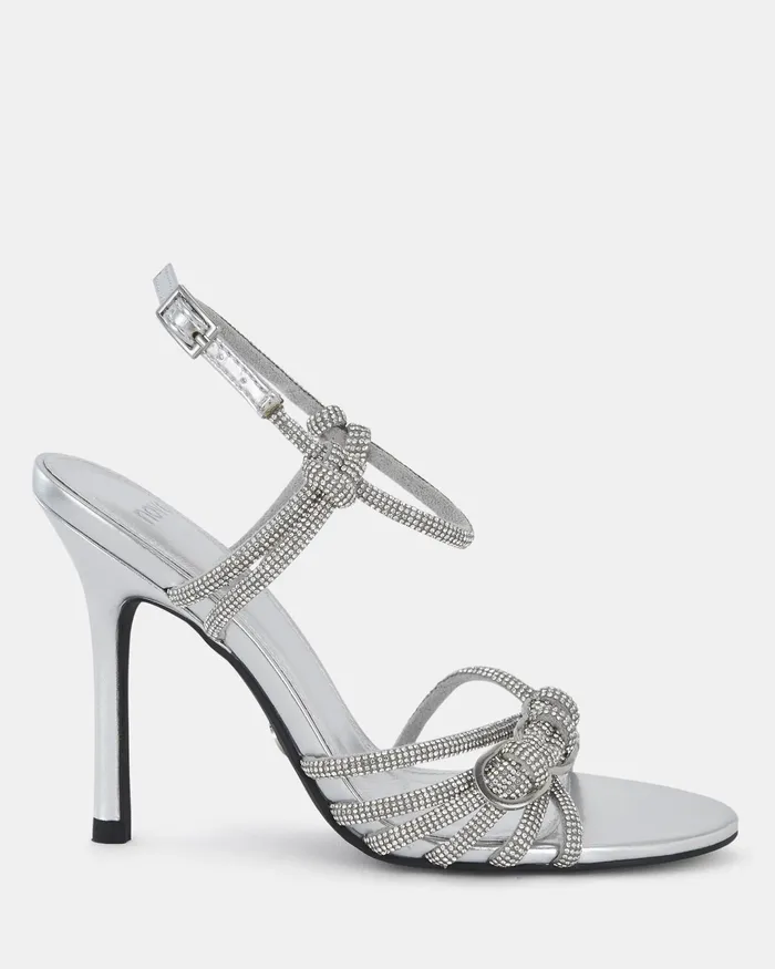 Stilettos Women ZARDI SILVER Open Toe Heels NOVO Shoes