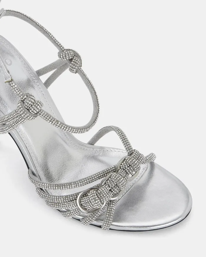 Stilettos Women ZARDI SILVER Open Toe Heels NOVO Shoes