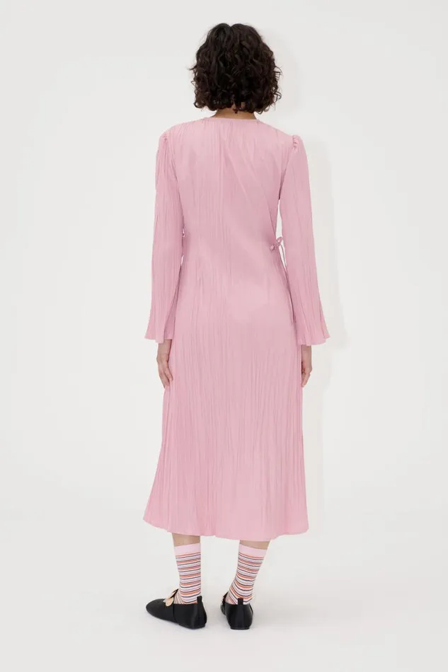 Stine Goya Dresses Long Sleeve Wrap Tie Dress 8211 Pink Nectar 8211 Women