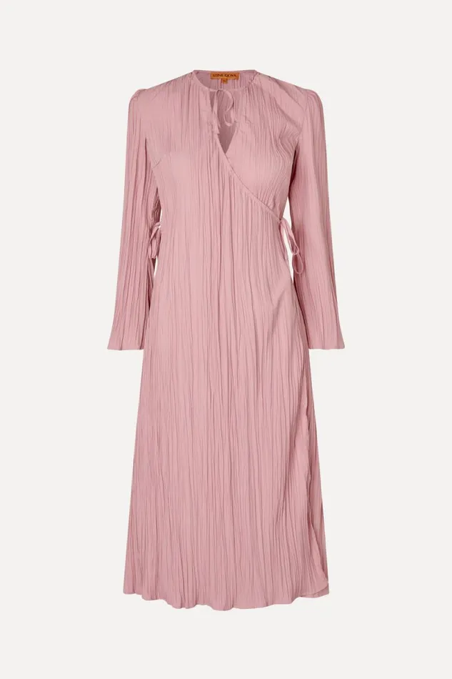 Stine Goya Dresses Long Sleeve Wrap Tie Dress 8211 Pink Nectar 8211 Women