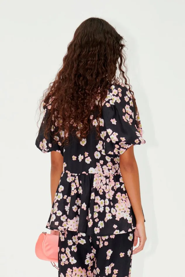Stine Goya Exclusives SGLiw Top 8211 Pink Ditzy Flowers 8211 Women