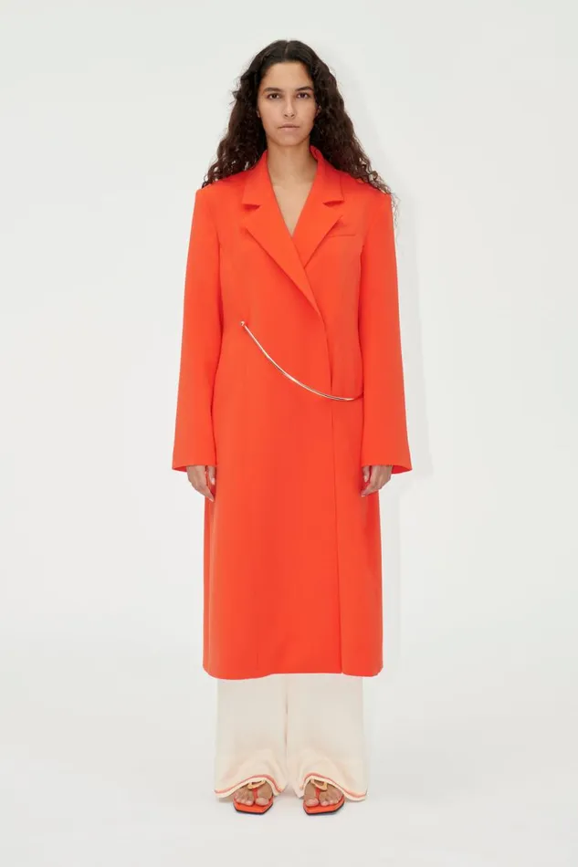 Stine Goya Outerwear SGJona Coat 8211 Tangerine Tango 8211 Women