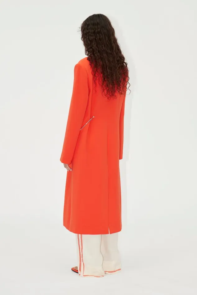 Stine Goya Outerwear SGJona Coat 8211 Tangerine Tango 8211 Women