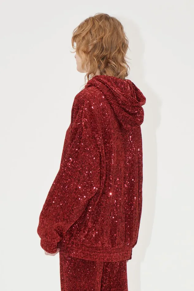 Stine Goya Tops and Shirts Oversize Hoodie 8211 Bordeaux 8211 Women
