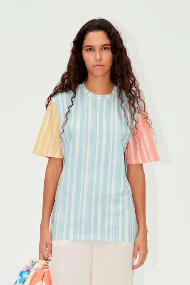 Stine Goya Tops and Shirts SGMargila Tshirt 8211 Summer Stripes 8211 Women