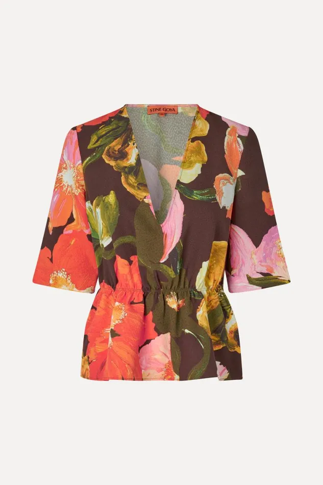 Stine Goya Tops and Shirts SGNaica Top 8211 Summer Night Poppies 8211 Women