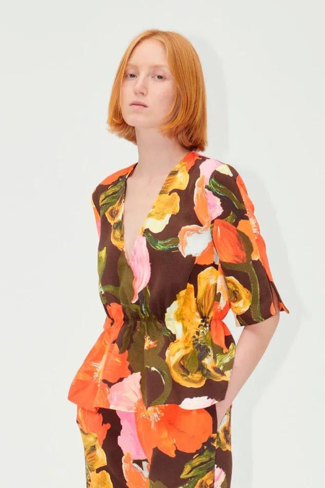 Stine Goya Tops and Shirts SGNaica Top 8211 Summer Night Poppies 8211 Women