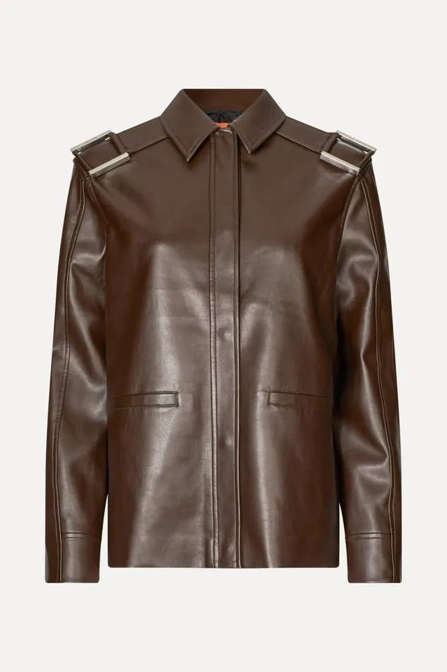 Stine Goya Tops and Shirts Straight Sleeve Jacket 8211 Chocolate 8211 Women