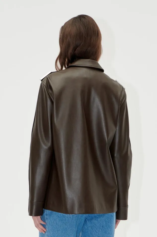Stine Goya Tops and Shirts Straight Sleeve Jacket 8211 Chocolate 8211 Women