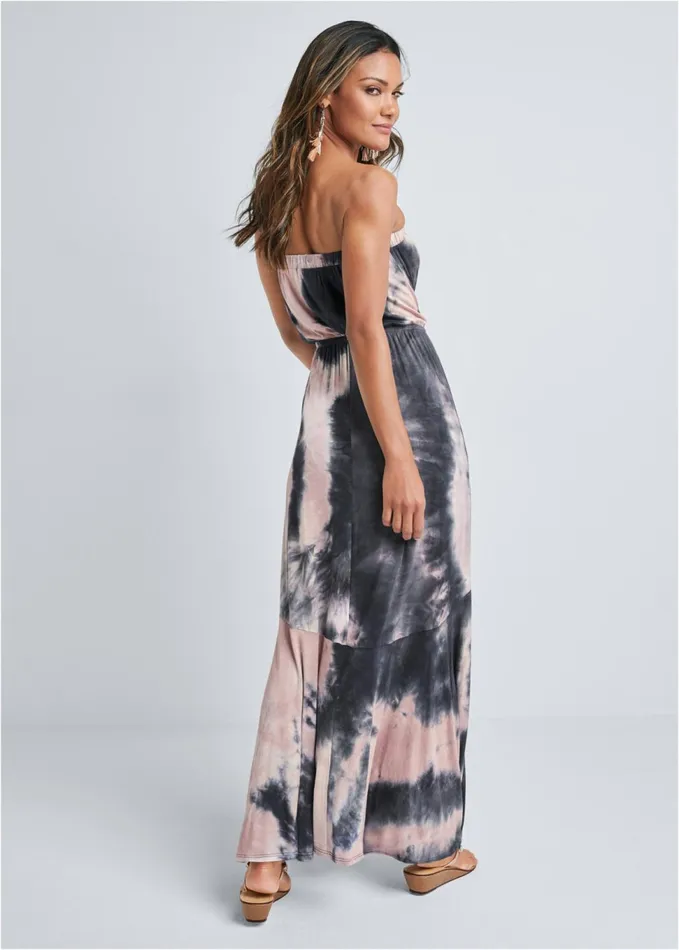 STRAPLESS MAXI DRESS Black Multi Women VENUS Dresses